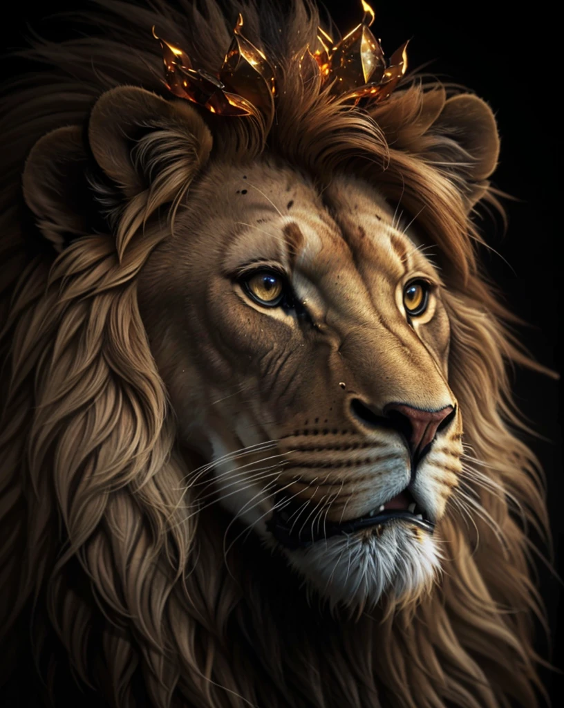 Lion, Divine Lion, Detailed Realistic Lion 16K, Golden Lion, Strong Lion, 16K realistic detailed, Luz solar realista 8K, Detailed realistic solar energy, Luz naturals realista detalhada, Solar Power Screws, ULTRAHD Photorealism, Ultra-realistic detailed colors, Texturas Detalhadas photorrealistics 16K, Contraste naturals 8K, Ultra Detalhado 8K, Nitidez 8K photorrealistic, golden light, black and gold, naturals, Linda, Rendering, photorrealistic, UltraHigh definition, 4K, detailed textures, thunder, detailed shadows, detailed colors, SUNSET, SUNSET, SUNSET, naturals Linda, Great Divine, SUNSET, detailed contrast, realistic contrast, high resolution, detailed colors, fire, villany, divine creature, 8K Realista Detalhado, 16K, 8K, High definition, detailed contrast, realistic contrast, high resolution, detailed colors, fire, villany, divine creature, 8K, realistic detailed, posh,