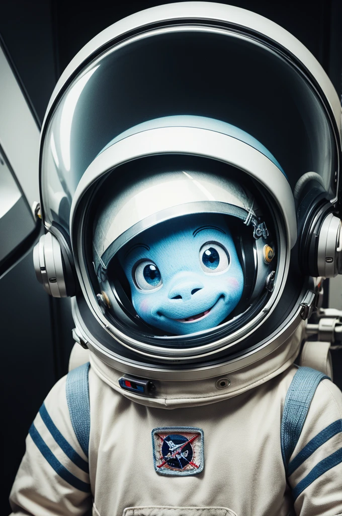 Stitch drawing with astronaut helmet 
