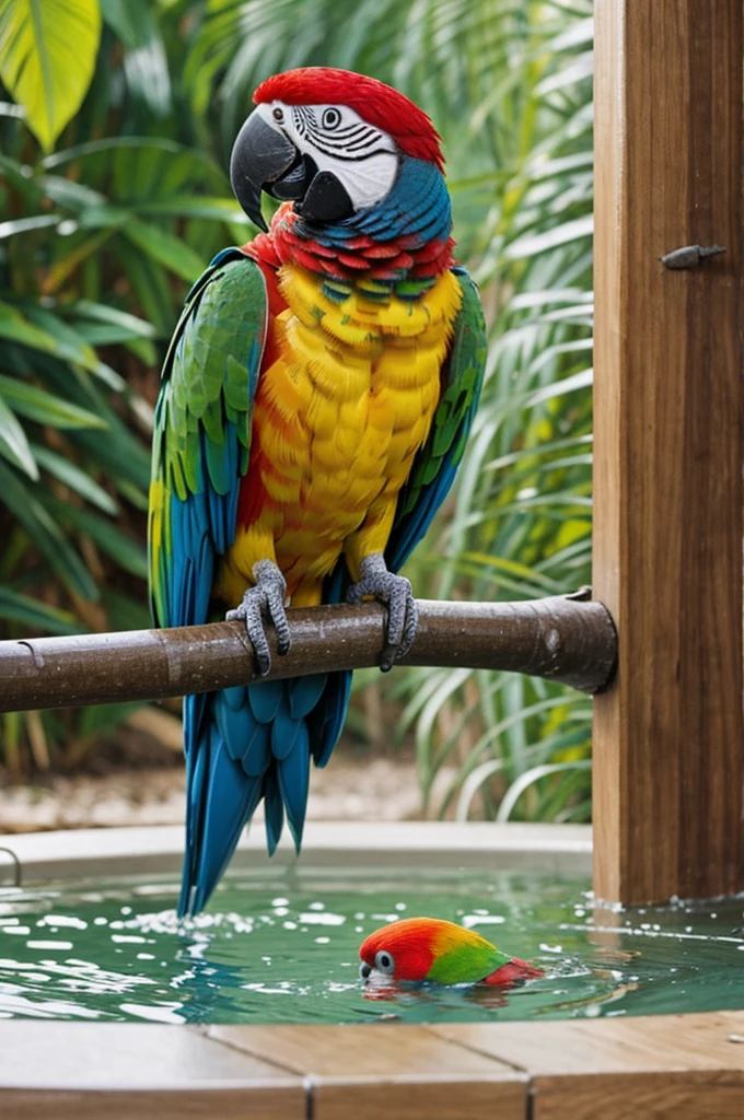 parrot bathing easy to draw