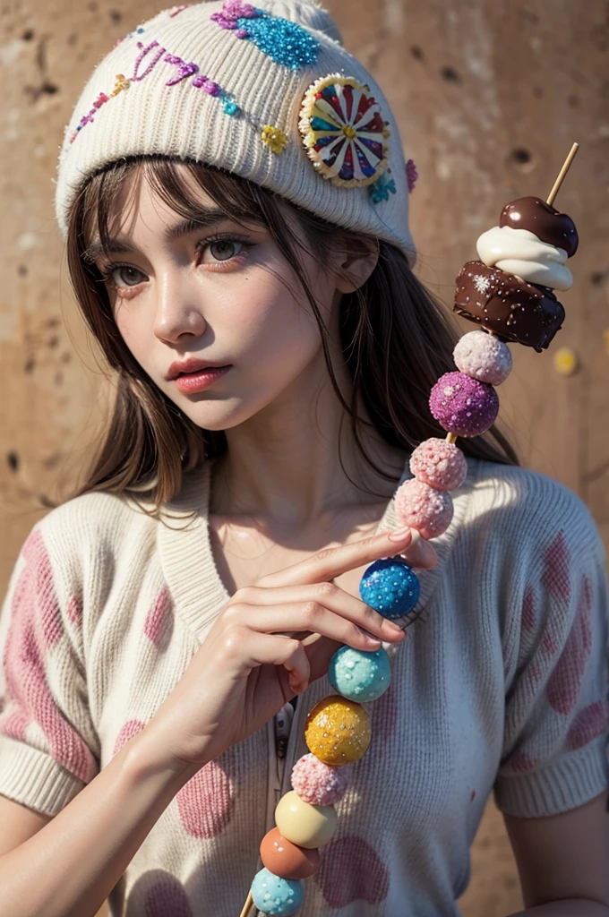 chocolate skewer with colorful sprinkles