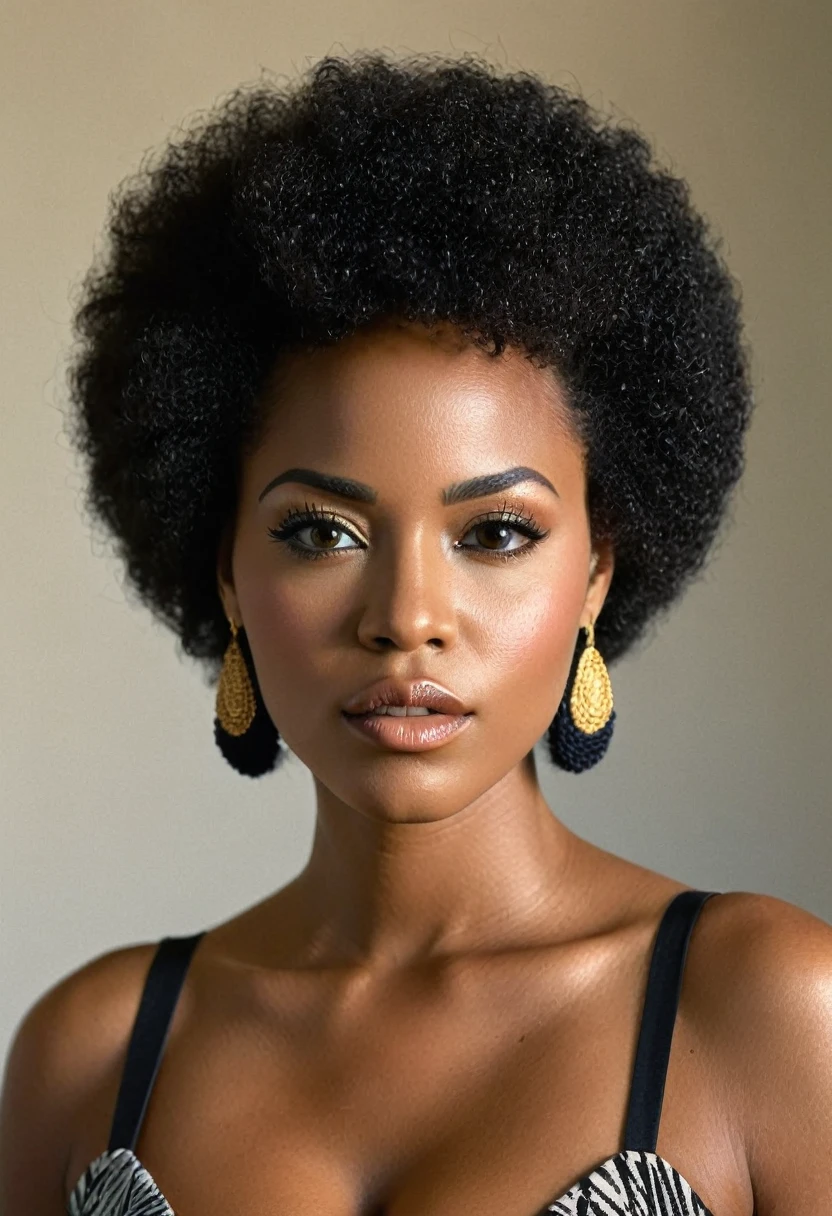 1fille, épiCRéalisme, image cinématographique, (((traits du visage frappants))), Charmante femme afro-américaine, (((femme noire))), (((Visage neutre))), (((cheveux coupés))), (((peau très foncée))), (((busty femme noires))), (((fille boxum))), (((gros pressés ensemble))), (((cheveux afro ))), Se maquiller, (((portant un blazer))), (((porter une jupe crayon))), (((Boucles d'oreilles Tao Splash or))), (((se concentrer sur le visage))), bonne balance des blancs, (deux sources de lumière cinématographique dans des directions opposées), (deux sources de lumière volumétriques dans des directions opposées), (ombrage naturel), (((dans un espace vide avec une sphère rouge en arrière-plan))), (((photo en noir et blanc avec seulement la sphère rouge en couleur))), tourné avec un Hasselblad X2D 100C, objectif 80 mm, profondeur de champ, bokeh, grain de film, Couleur vive, Poses féminines, portrait féminin expressif, (((photo de tout le corps)))