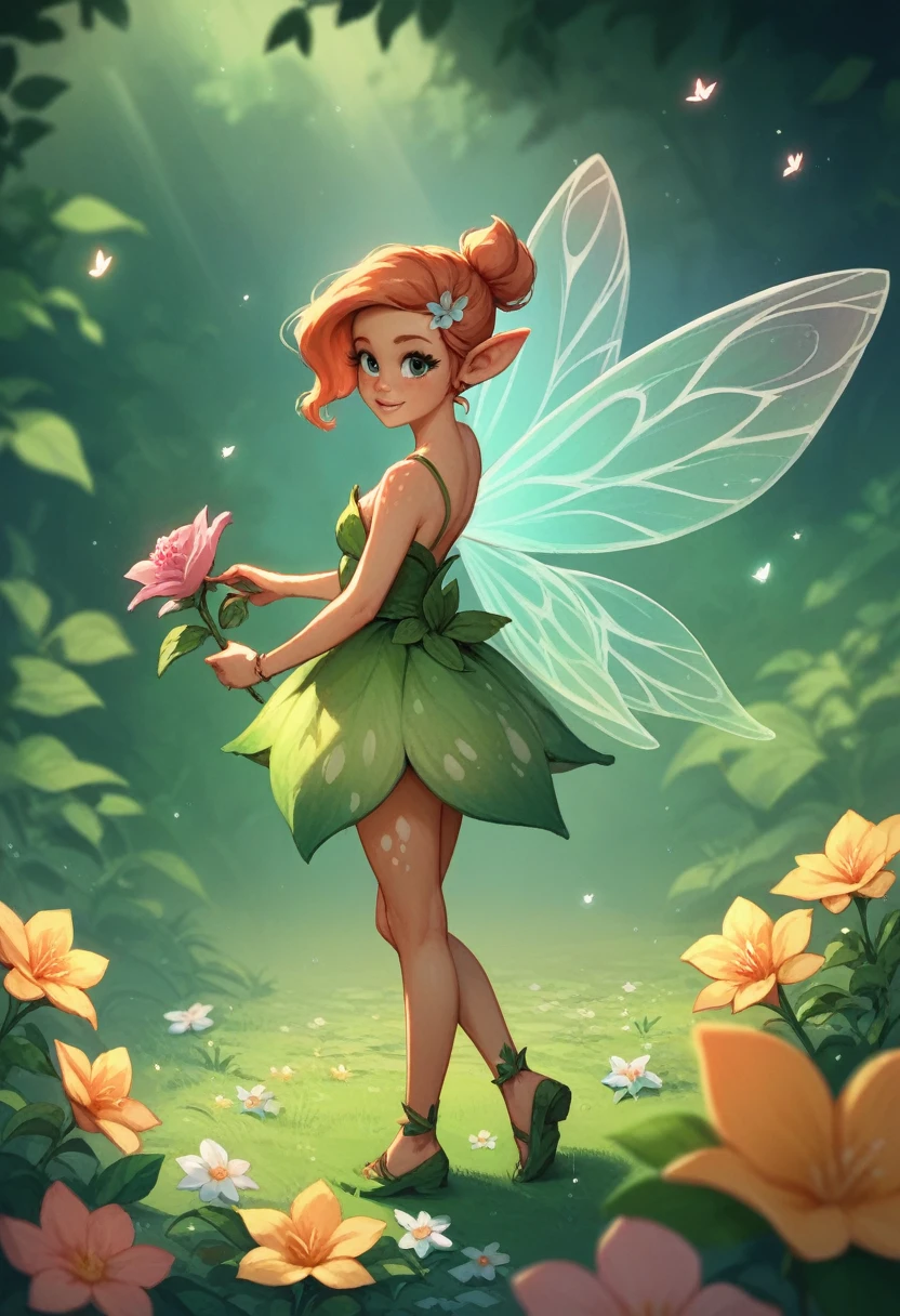 Fairy, Fawn, flowers