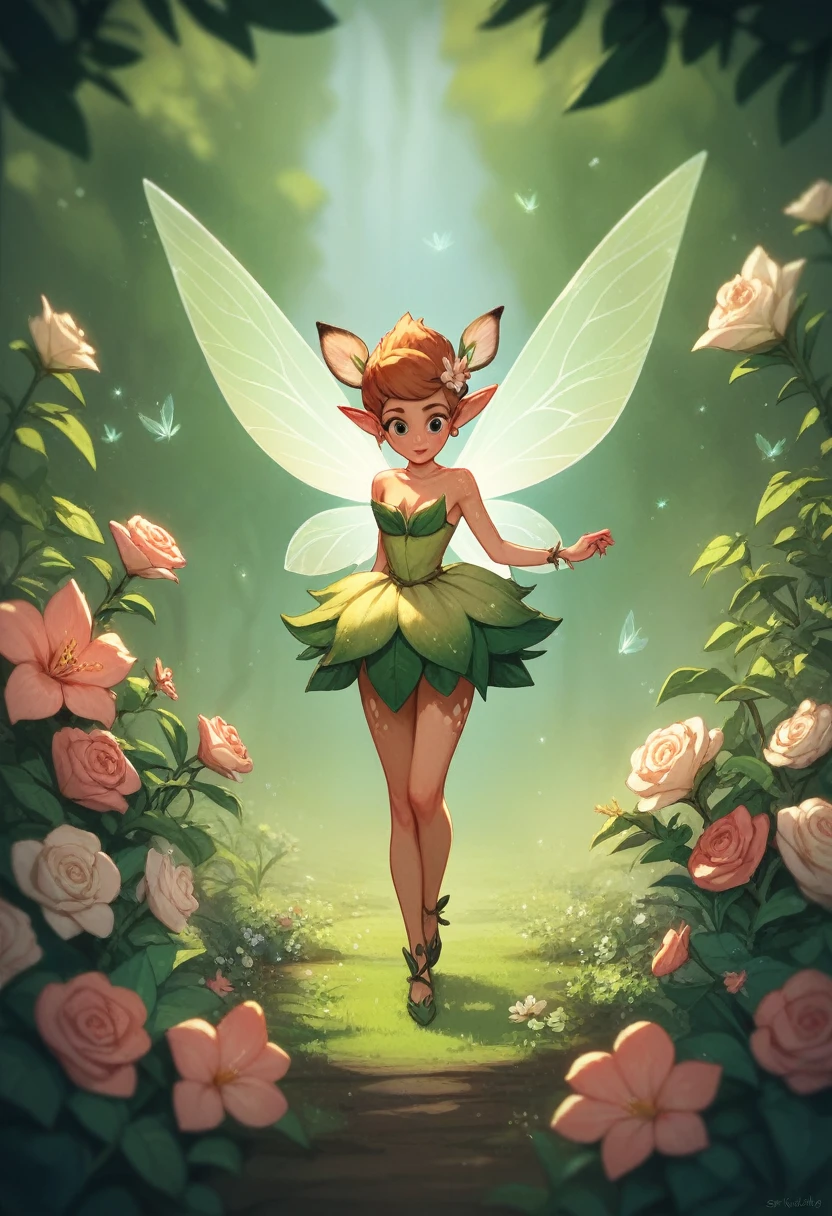 Fairy, Fawn, flowers