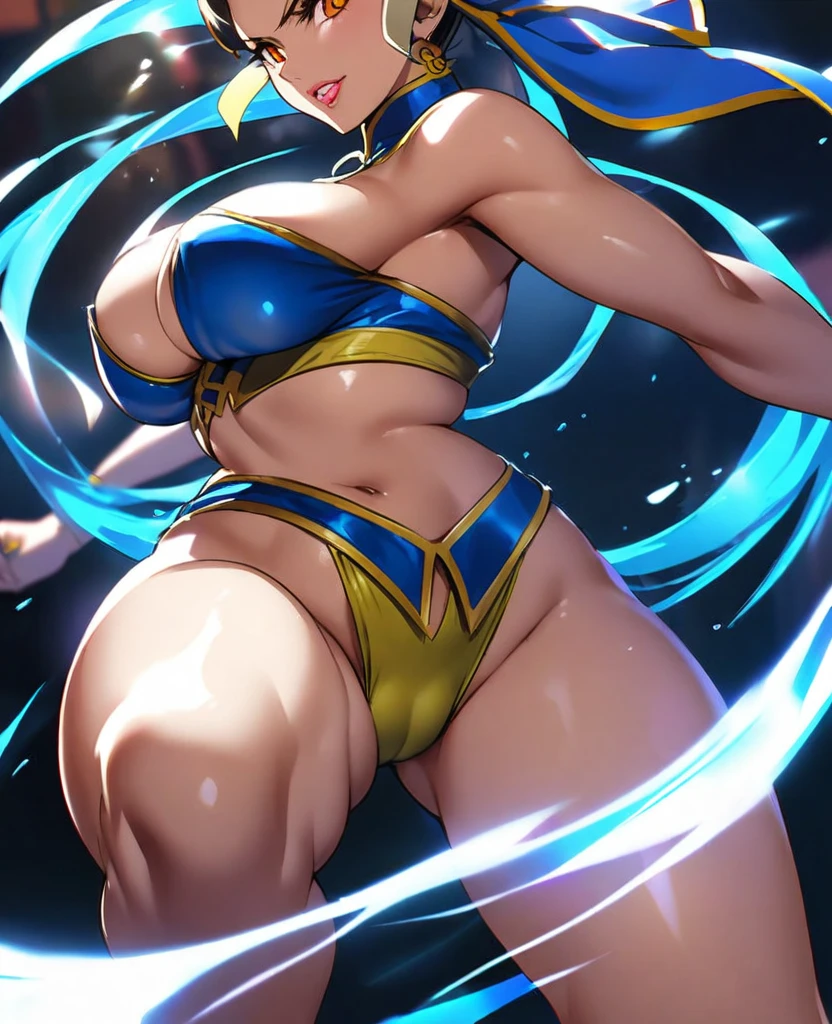 Chun li from street fighter dancing in the night club 