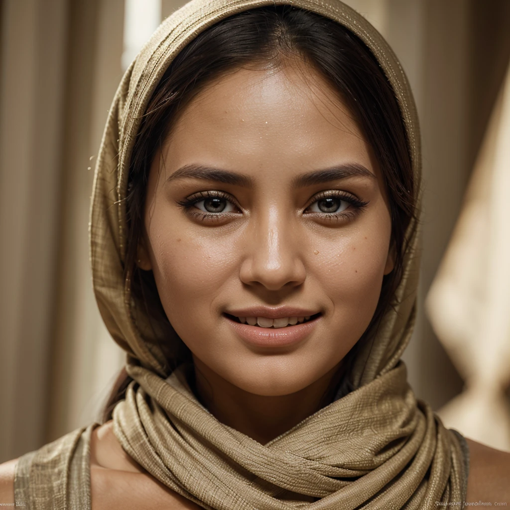 bellydancer, cleavage,  beautiful  javanese girl with hijab and few soft freckles, mole below eyes, detail skin texture, smile, , dramatic light , Rembrandt lighting scheme, (hyperrealism:1.2), (8K UHD:1.2), (photorealistic:1.2), shot with Canon EOS 5D Mark IV, detailed face, detailed skin texture, 35mm, over-the-shoulder shot,cool-toned color grading, Deep Focus cinematography effect, Natural Lighting, high quality, ultra detail, 8k resolution,