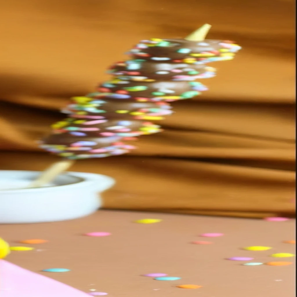 there is a chocolate covered ice cream cone with sprinkles on it, sprinkles, chocolate, luscious, milkshake, unedited, mmmmm, ❤🔥🍄🌪, recipe, covered in sprinkles and crumbs, candy decorations, vanilla, DOF alto, homemade, covered in sprinkles, 🐿🍸🍋, bunnysuit, lollipop, productphoto, hips, low DOF