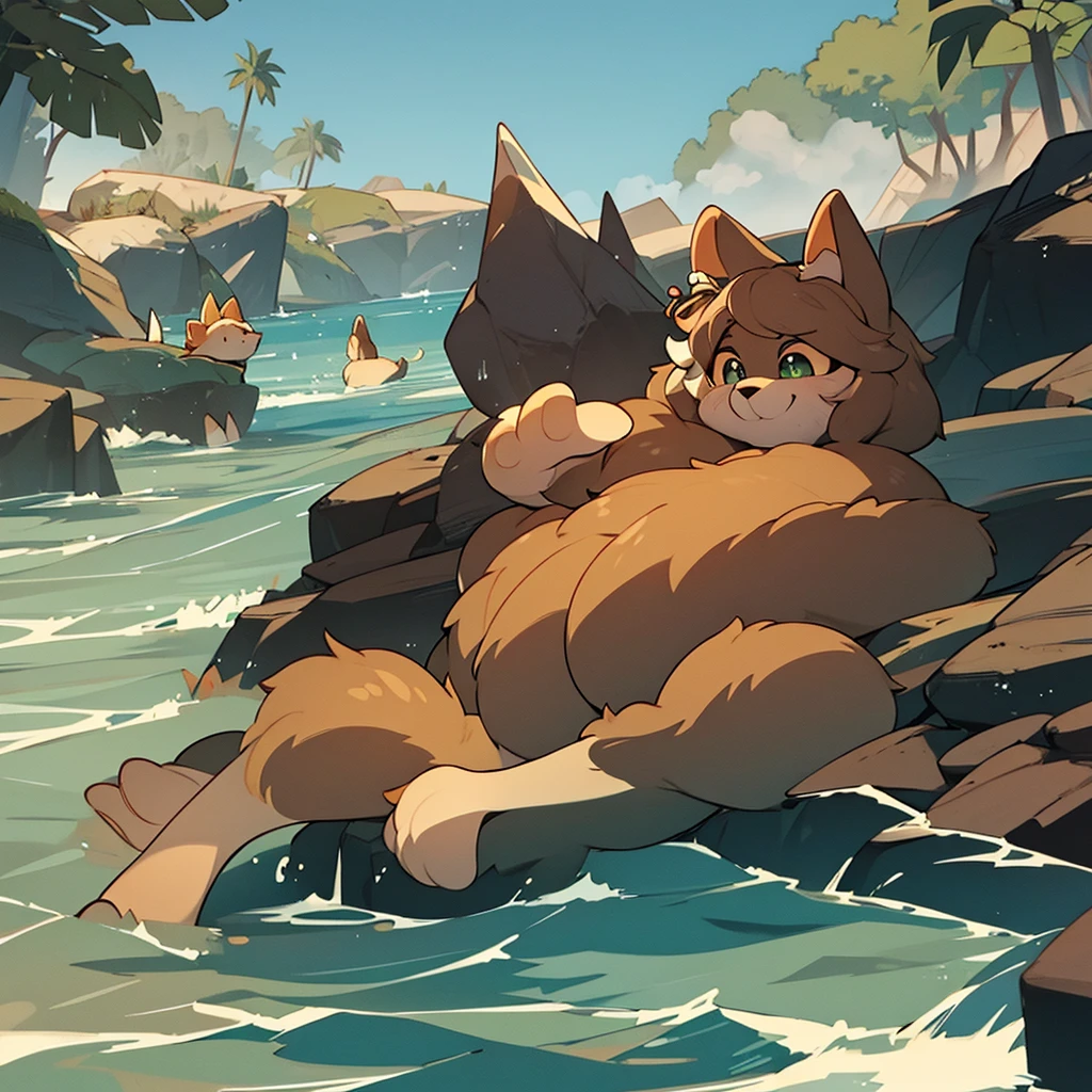 top quality, best quality, by rzminjourney, by vector-art, High-quality illustrations, masterpiece)(kemono, furry anthro)logo mark, round, female, leopard, slim body, big breasts, wide hips, clean eyes, yellow eyes, nude, climax, zoomed out. In the water, lamia, looking at you arms crossed