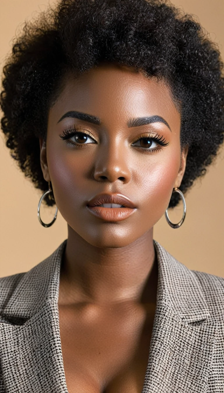 1fille, épiCRéalisme, image cinématographique, (((traits du visage frappants))), Charmante femme afro-américaine, (((femme noire))), (((Visage neutre))), (((cheveux coupés))), (((peau un peut pale))), (((busty femme noires))), (((fille boxum))), (((gros pressés ensemble))), (((coiffure professionnel))), Se maquiller, (((portant un blazer))), (((tenue professionnel))),(((porter une jupe crayon))), (((Boucles d'oreilles Tao Splash or))), (((se concentrer sur la partie haut du corps))),(((assise sur un beau bureau avec une belle decore en arriere plan))), bonne balance des blancs, (deux sources de lumière cinématographique dans des directions opposées), (deux sources de lumière volumétriques dans des directions opposées), (ombrage naturel), (((dans une espace ayant une belle decore ressanblant a un bureau))), (((photo en noir et blanc avec seulement la sphère rouge en couleur))), tourné avec un Hasselblad X2D 100C, objectif 180 mm, profondeur de champ, bokeh, grain de film, Couleur vive, Poses féminines, portrait féminin expressif, (((photo de tout le corps)))