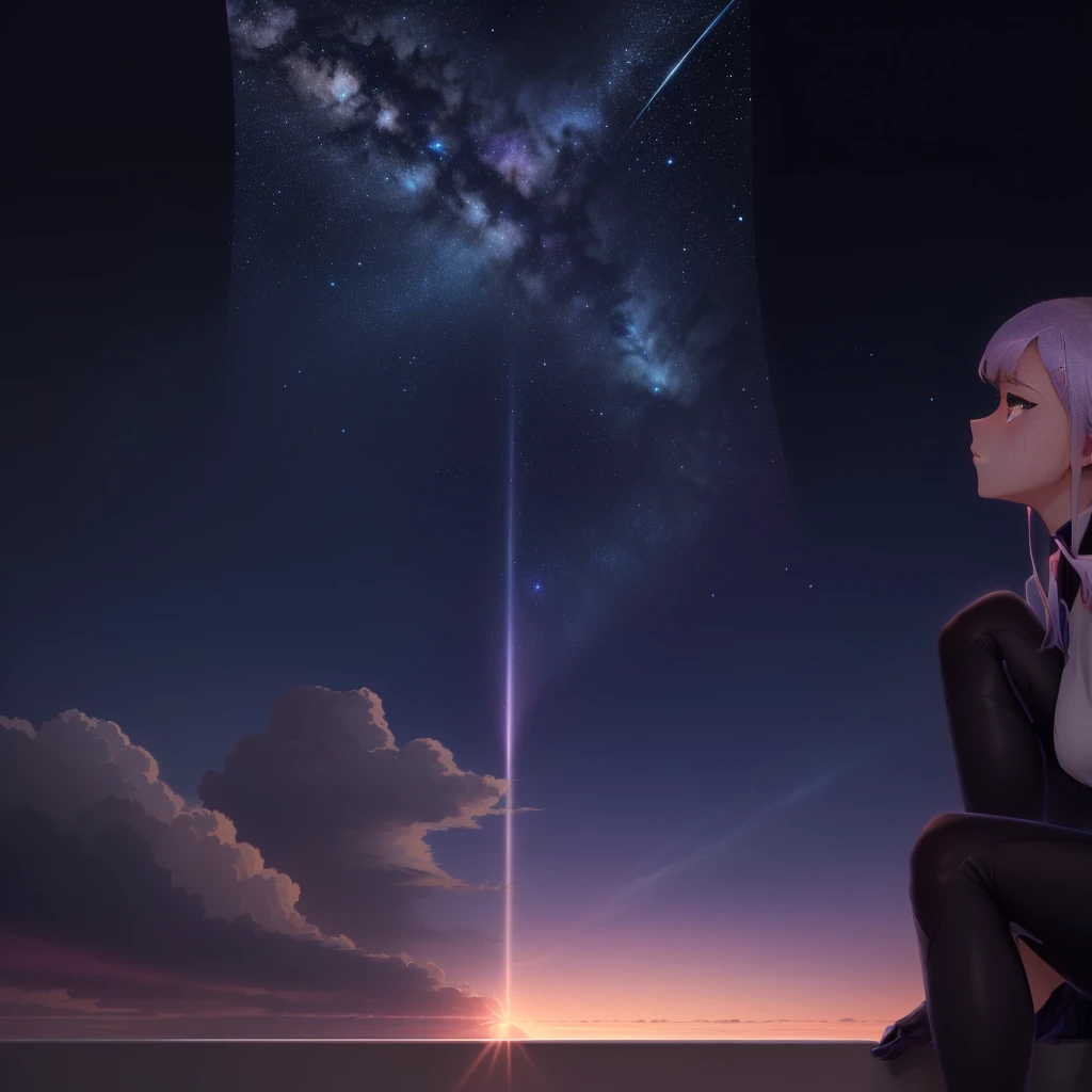 Anime girl sitting on the windowsill looking at the beautiful starry sky, two-dimensional minimalism, best anime 4k konachan wallpapers, 4k comics wallpaper, Anime girl squatting, 2d anime, Anime style 4K, 4K anime wallpaper, anime art wallpaper 8k, anime wallpaper 4k, anime wallpaper 4k, Beautiful anime girl squatting