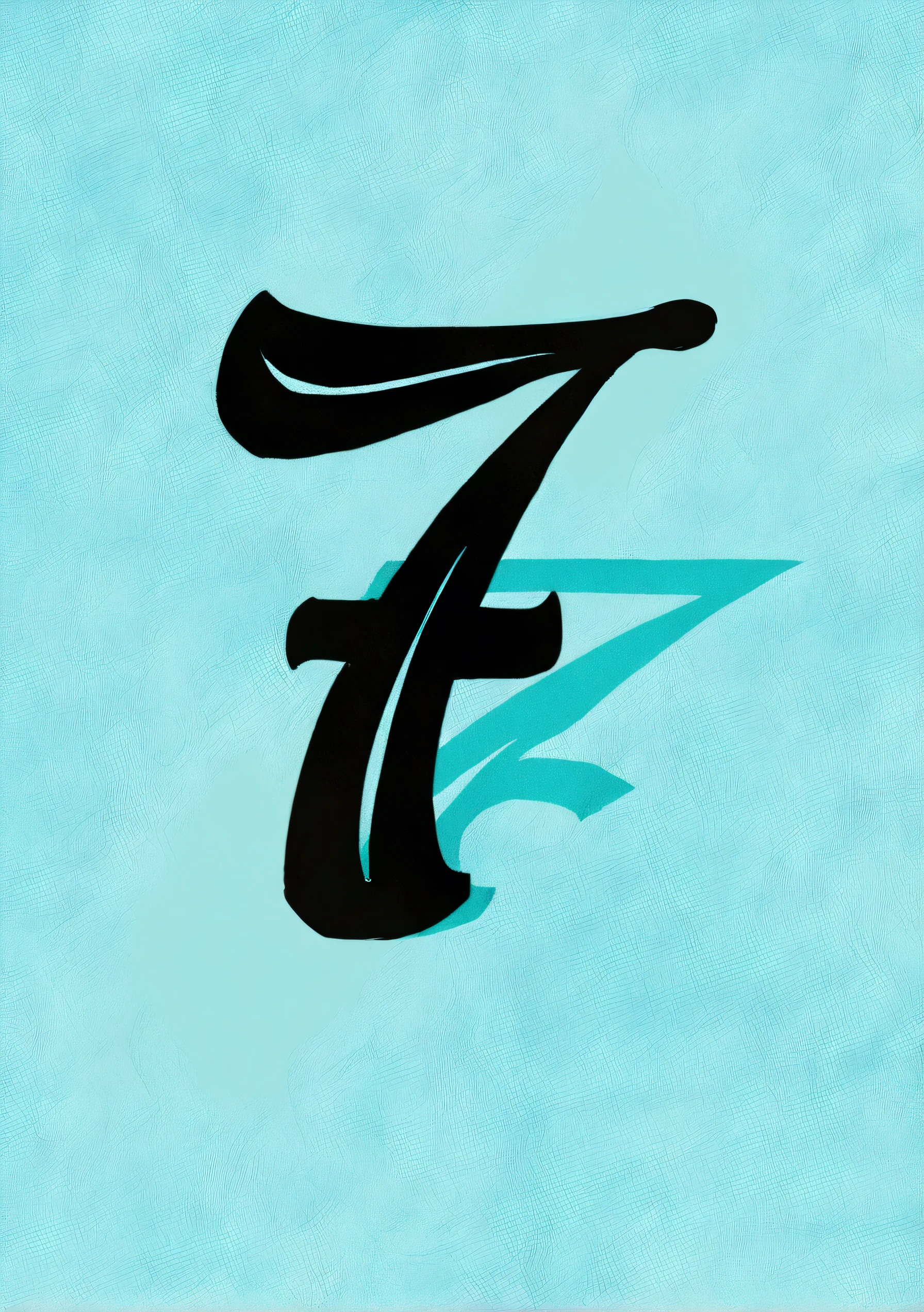 number "7" on fire with a realistic modern writing form