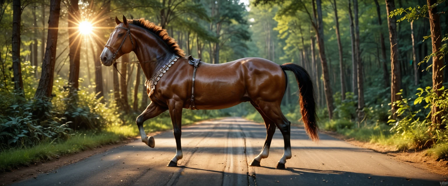 A feral horse looking at the viewer, equine penis, equine genitalia, erect, long penis, big penis, balls, big balls,