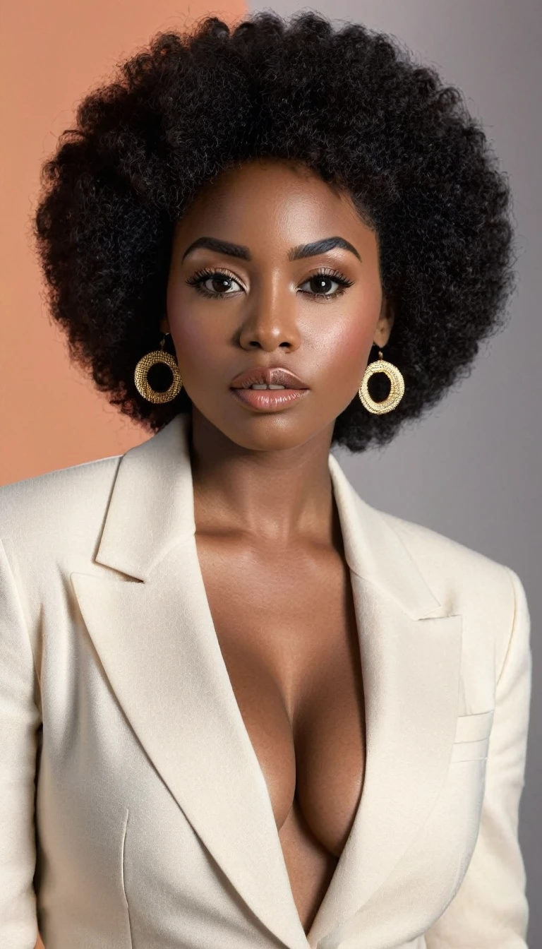 1fille, épiCRéalisme, image cinématographique, (((traits du visage frappants))), Charmante femme afro-américaine, (((femme noire))), (((Visage neutre))), (((cheveux coupés))), (((peau un peut pale))), (((busty femme noires))), (((fille boxum))), (((gros pressés ensemble))), (((coiffure professionnel))), Se maquiller, (((portant un blazer))), (((tenue professionnel))),(((porter une jupe crayon))), (((Boucles d'oreilles Tao Splash or))), (((se concentrer sur la partie haut du corps))),(((assise sur un beau bureau avec une belle decore en arriere plan))), bonne balance des blancs, (deux sources de lumière cinématographique dans des directions opposées), (deux sources de lumière volumétriques dans des directions opposées), (ombrage naturel),(((photo en noir et blanc avec seulement la sphère rouge en couleur))), tourné avec un Hasselblad X2D 100C, objectif 50 mm, profondeur de champ, bokeh, grain de film, Couleur vive, Poses féminines, portrait féminin expressif, (((photo de tout le corps)))