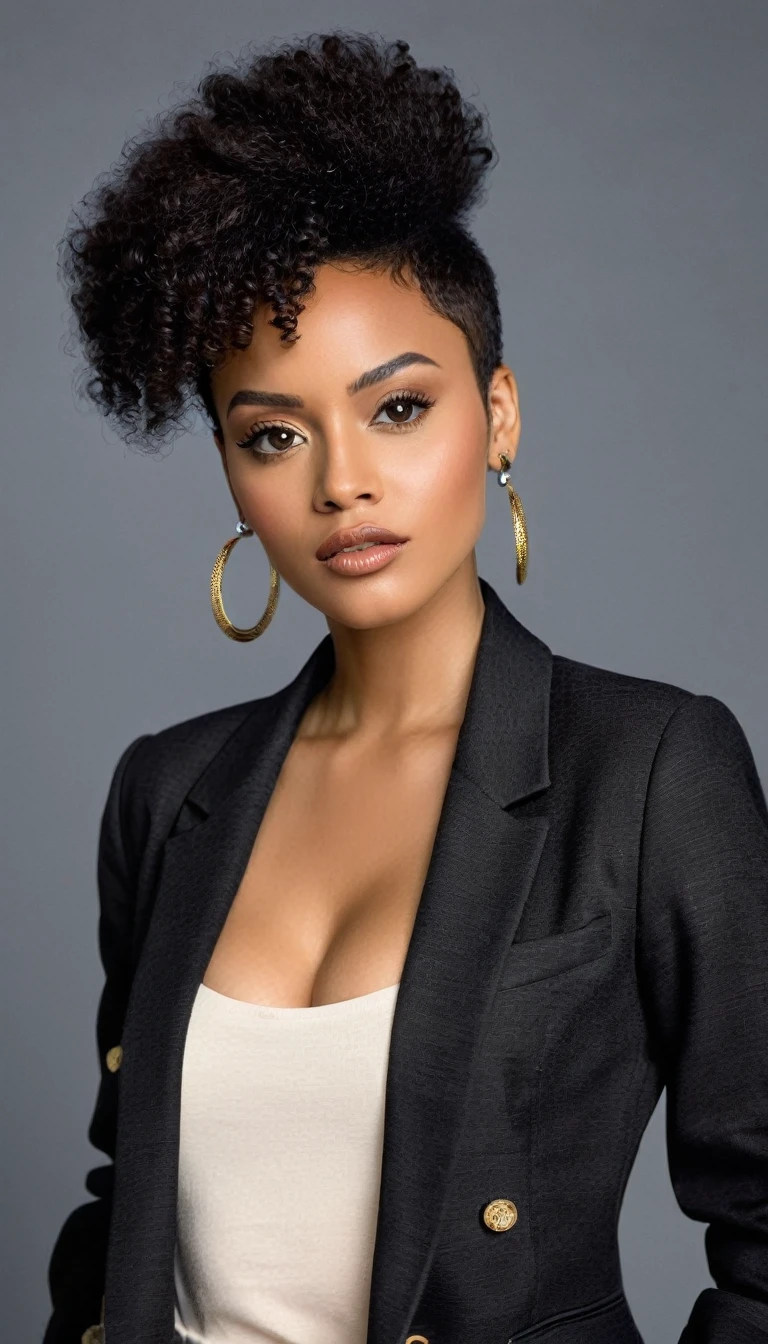 1fille, épiCRéalisme, image cinématographique, (((traits du visage frappants))), Charmante femme afro-américaine, (((femme noire))), (((Visage neutre))), (((cheveux coupés))), (((peau un peut pale))), (((busty femme noires))), (((coiffure professionnel))), Se maquiller, (((portant un blazer))), (((tenue professionnel))),(((porter une jupe crayon))), (((Boucles d'oreilles Tao Splash or))), (((se concentrer sur la partie haut du corps))),(((assise sur un beau bureau avec une belle decore en arriere plan))), bonne balance des blancs, (deux sources de lumière cinématographique dans des directions opposées), (deux sources de lumière volumétriques dans des directions opposées), (ombrage naturel),(((photo en noir et blanc avec seulement la sphère rouge en couleur))), tourné avec un Hasselblad X2D 100C, objectif 50 mm, profondeur de champ, bokeh, grain de film, Couleur vive, Poses professionnel, assise sur un bureau(((photo de tout le corps)))