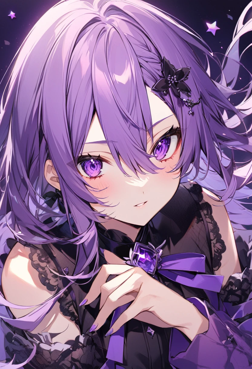 Keito。Purple Eyes。Purple Hair。