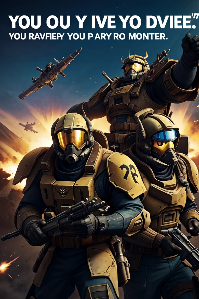 Helldivers propaganda based on the phrase "you can fly, they can't. Dive, join the helldivers"