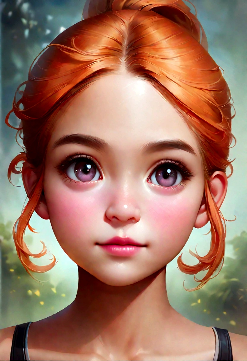 NSFW, There&#39;s one with a ponytail， with orange hair, cute digital painting, adorable digital art, cute detailed digital art, realistic painting of beautiful girl, Cute cartoon character, kawaii realistic portrait, Cute cartoon, young and beautiful face, cute portrait, Cute cartoon, digital cartoon painting art, cute kawaii girls, cute character, beautiful and thin face portrait, lovely expression,（head portrait,sports portrait）,Full body cartoon image, NSFW