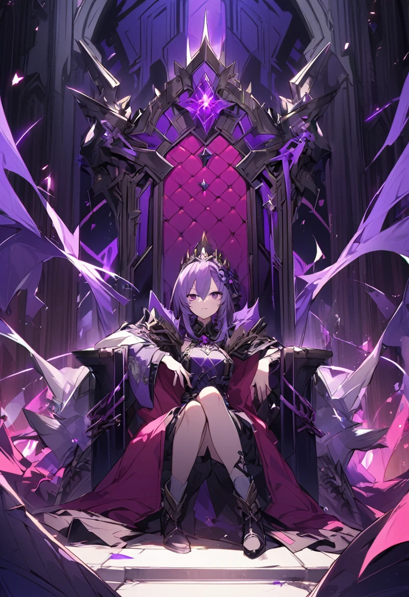 Keito。Purple Eyes。Purple Hair。Throne