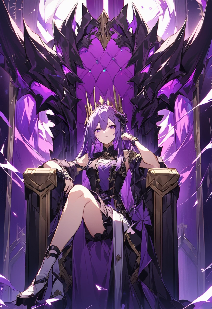 Keito。Purple Eyes。Purple Hair。Throne