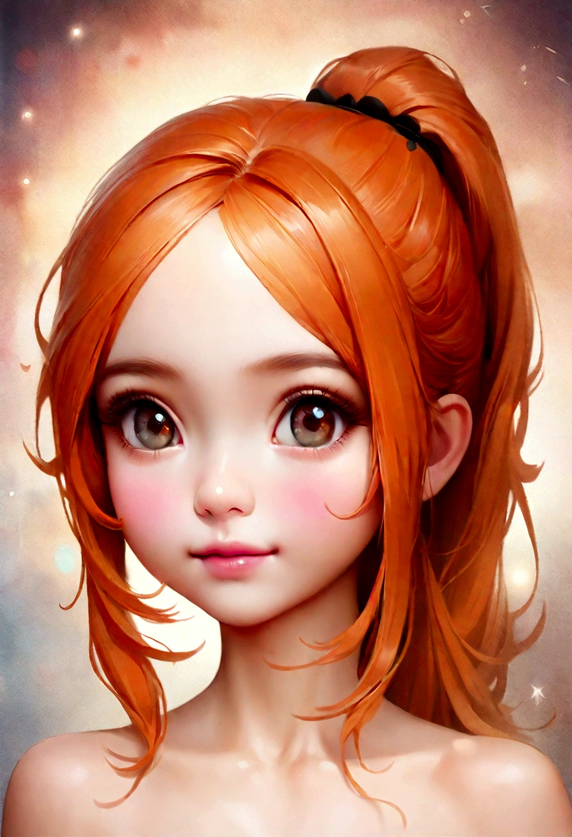 NSFW, There&#39;s one with a ponytail， with orange hair, cute digital painting, adorable digital art, cute detailed digital art, realistic painting of beautiful girl completely naked, Cute cartoon character, kawaii realistic portrait, Cute cartoon, Young and beautiful body, cute portrait, Cute cartoon, digital cartoon painting art, cute kawaii girls, cute character, beautiful and thin face portrait, lovely expression,（full - length portrait）,Full body cartoon image, NSFW