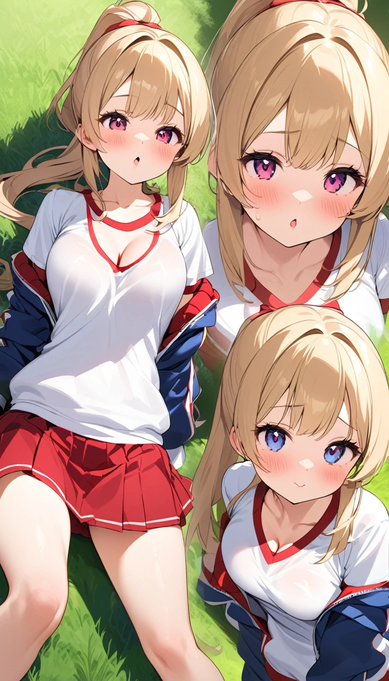 {{{{{16k,Ultra High-resolution realistic photograph of neat virgin first-year junior high school girl's in School-designated gym uniform with junior high ribbon as pretty as a actress in Grass schoolyard, She's in the first year of middle school, but she's too well developed, her cleavage tits are too beautiful, Her bra is showing through under her gym clothes, Her tits are shaking so much in PE that it's embarrassing}}}}},{{Extremely detailed}},{{{{{dye her cheeks flush and integrated her head pure small, thick lips, Enchanting thick gross idol's Lips}}}}},{{{{{the bang ponytail hair}}}}},{{{{{She get more attractive and smoother her body, her expression and appearance are transformed into that of a pure, Her white tits are so fluffy, and are depicted in great detail, but her sex appeal from her cleavage fills the schoolyard, her bodyline and tits and hips are getting cuter and cuter, She has been reborn as a pretty one-in-a-thousand-year girl with a sparkling aura of cuteness}}}}}