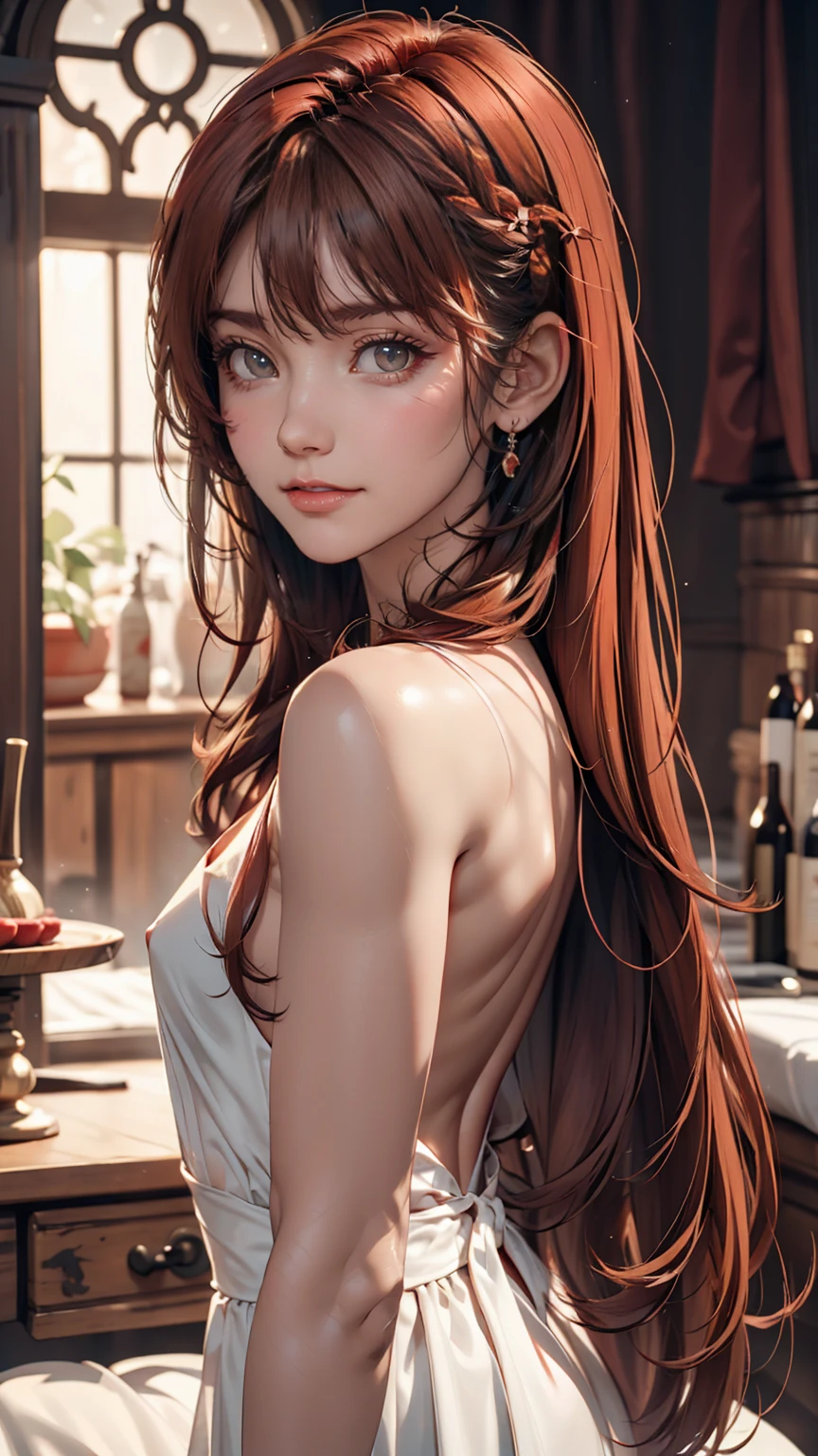 pubic hair,nude, naked, whole body, Middle chest,Beautiful attention to detail, (Long Hair:1.2),8K, Highest quality, masterpiece:1.2), (Realistic, Realistic:1.37), Super detailed, 1 Girl, cute, alone, (blush), (smile: 1.15), (Mouth closed)、24 year old Caucasian female、Red hair、Inner Color((colored inner hair))、Gradient color hairstyle ((gradient hair))、Long eyelashes((longeyelashes))、