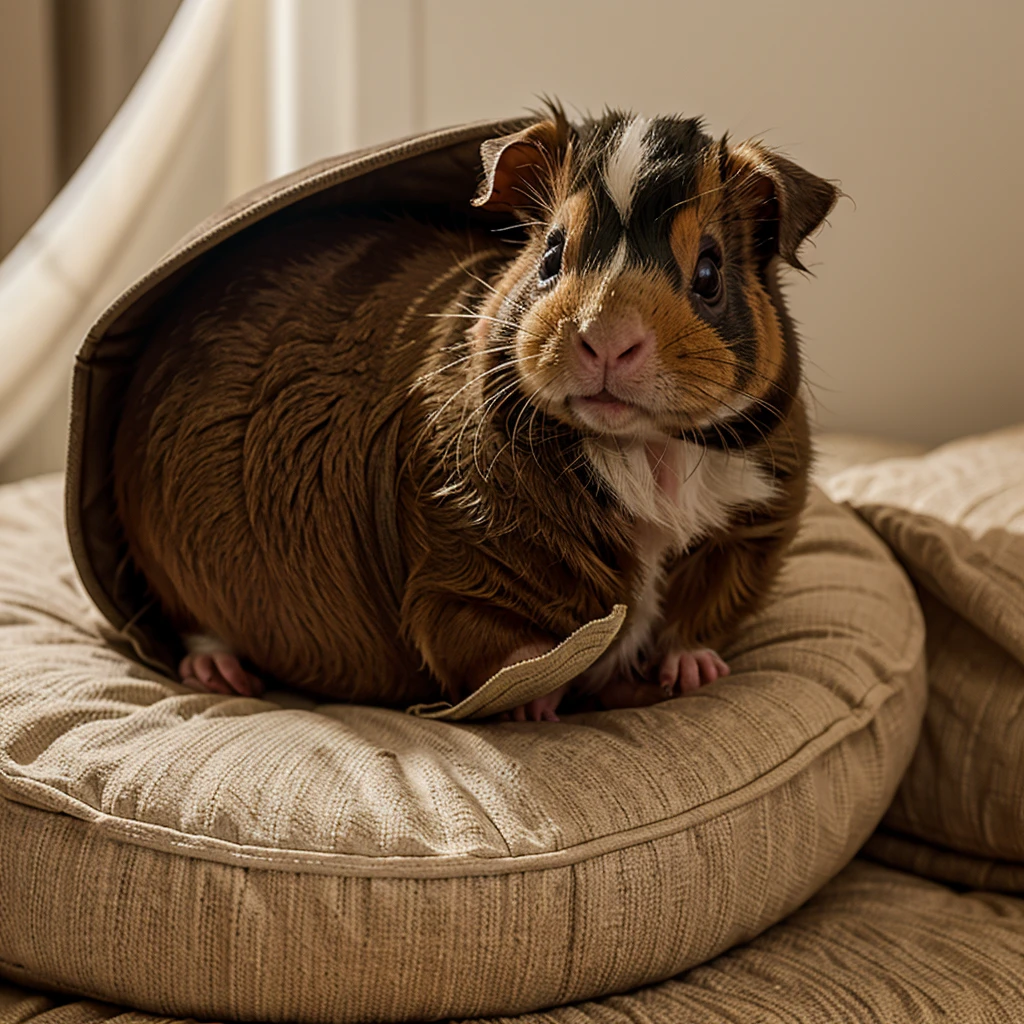 Baby guinea pig listening to a story 