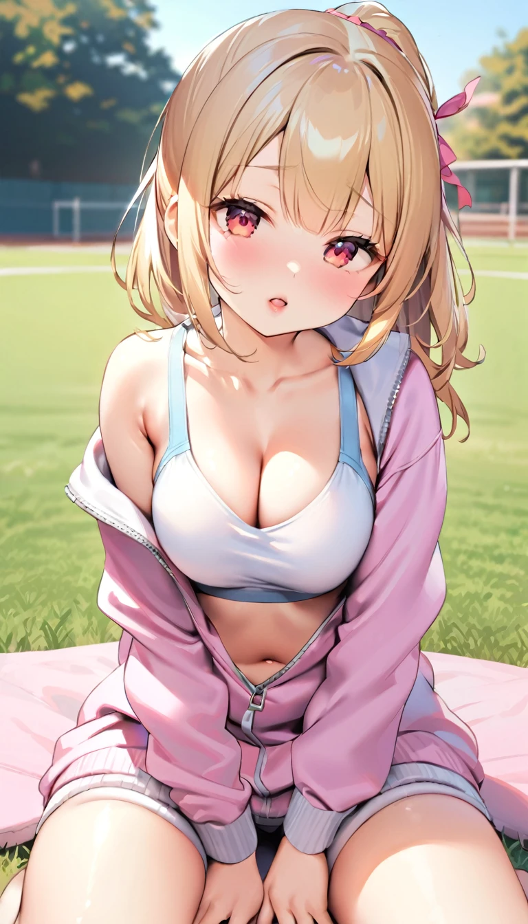 {{{{{16k,Ultra High-resolution realistic photograph of neat virgin first-year junior high school girl's in School-designated gym uniform with junior high ribbon as pretty as a actress in Grass schoolyard, She's in the first year of middle school, but she's too well developed, her cleavage tits are too beautiful, Her bra is showing through under her gym clothes, Her tits are shaking so much in PE that it's embarrassing}}}}},{{Extremely detailed}},{{{{{dye her cheeks flush and integrated her head pure small, thick lips, Enchanting thick gross idol's Lips}}}}},{{{{{the bang ponytail hair}}}}},{{{{{She get more attractive and smoother her body, her expression and appearance are transformed into that of a pure, Her white tits are so fluffy, and are depicted in great detail, but her sex appeal from her cleavage fills the schoolyard, her bodyline and tits and hips are getting cuter and cuter, She has been reborn as a pretty one-in-a-thousand-year girl with a sparkling aura of cuteness}}}}}
