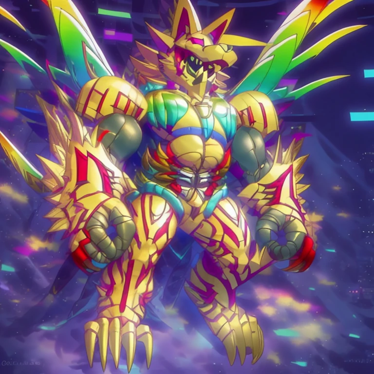 (masterpiece. official art. 8k. best quality. detailed full body. full body.)
(situation 1 : dominating The Phoenix Wolf. The Phoenix Wolf is over 1000 meters long. focus GIANT mechanical Muscular The Phoenix Wolf is trampling the car. Looking down.)
(situation 2 :smoke and flames rising from the destruction in the city)
(Additional details 1: Wearing golden Armor. Cape. Helmet. real texture material. whole body shines like metal. emphasizes the muscles. suit fully made of metal. Robotic suit. no face.).
(Additional details 1.5: The arms are golden. The lower half of the body is golden. The wolf-shaped helmet has sharp fangs. The whole body is golden. The chest area is also golden. There is a ring above the head.).
(Additional details 2: Detailed head. Detailed Body. Detailed abs. gigantic muscles. HYPER MUSCLES. Gigachad Muscular. big muscle. pecs. triceps. traps. unusually developed muscular body. body full of huge muscles. showing off muscles. pectorales enormes. Exaggeratedly huge muscles. huge muscles. long legs.).
(Additional details 3: Spread wings. It has wings. The claws are sharp. Sharp teeth.). He is laughing defiantly. The claws are sharp. Sharp teeth.).
(Additional details 3.5 : nj5furry, He is laughing defiantly. medieval armor.).
(Additional details 4: golden dick, golden cock, golden hyper penis. hyper golden penis. big penis)
Armored Flazzard