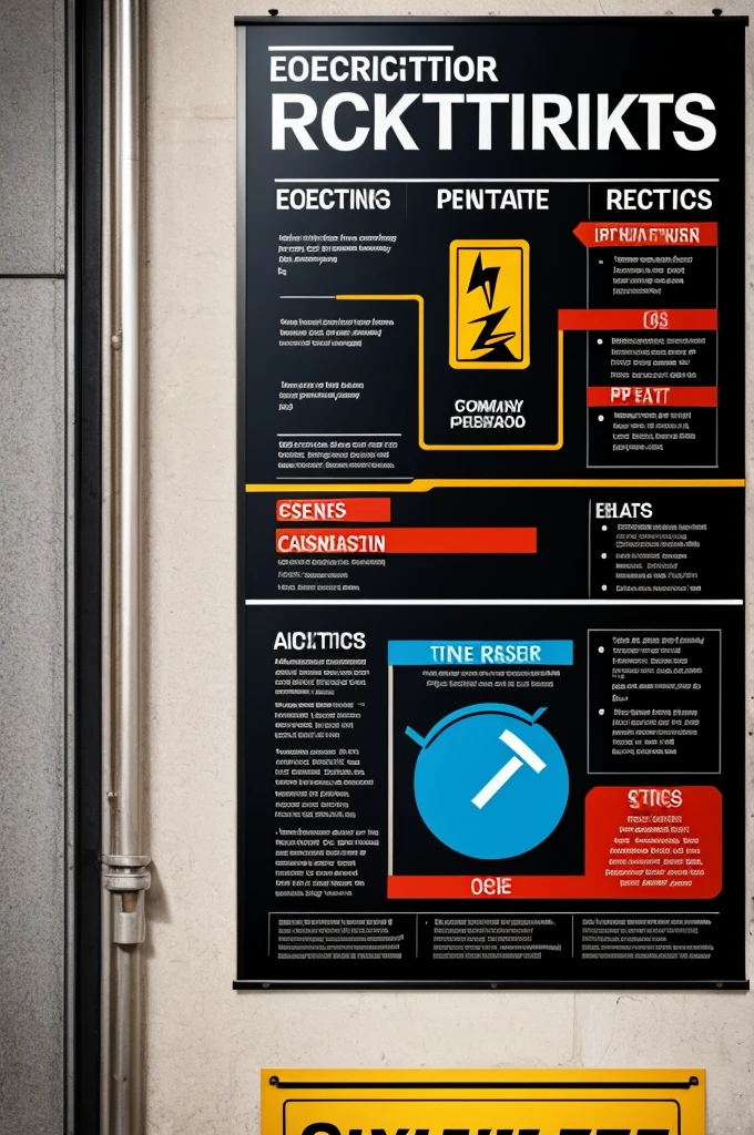 Poster on electrical risks for a company 