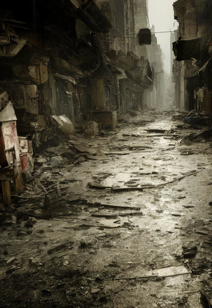 a cute puppy in a post-apocalyptic scenario, highly detailed, photorealistic, 8k, studio lighting, cinematic composition, gritty, dystopian atmosphere, dramatic lighting, moody colors, cool tones, cracked earth, ruined buildings, debris, post-nuclear environment, abandoned city, hopeful and resilient puppy, adorable facial expression, wet nose, fluffy fur, dirty but determined, scavenging for supplies, innocent in a harsh world, environmental storytelling