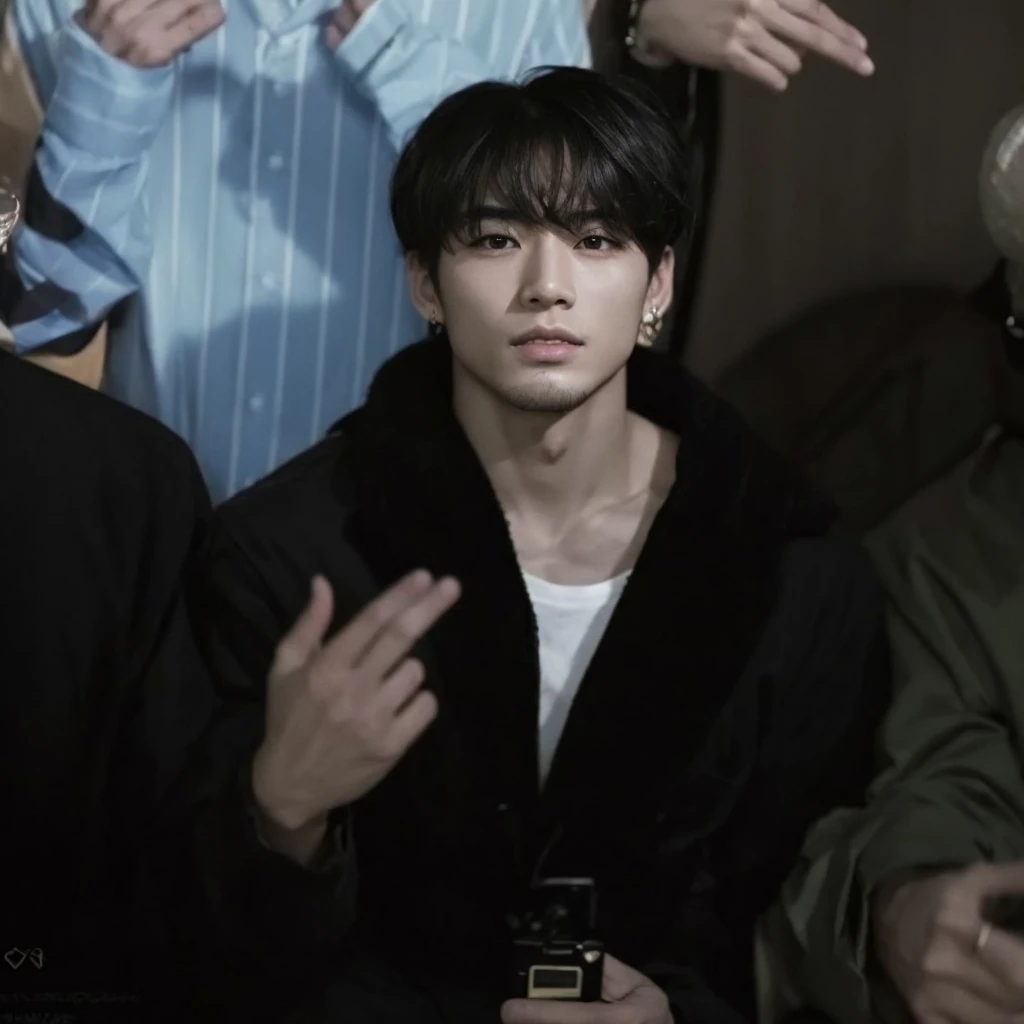 Clear and detailed facial features, beautiful asian man