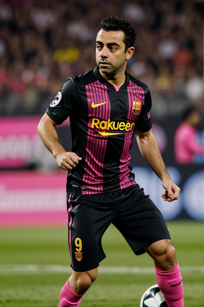 Xavi with the pink and black clothes
