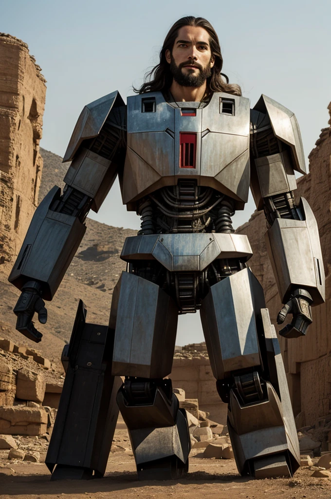A giant robot with the face of Jesus