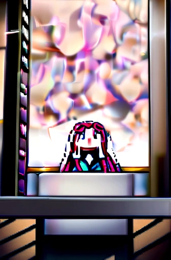 1 Long hair, girl , Pink Hair, avert your eyes, Sit down and spread your legs, Embarrassing, Blushing, Are crying, Mouth closed, classroom (おしっこを漏らすgirl)