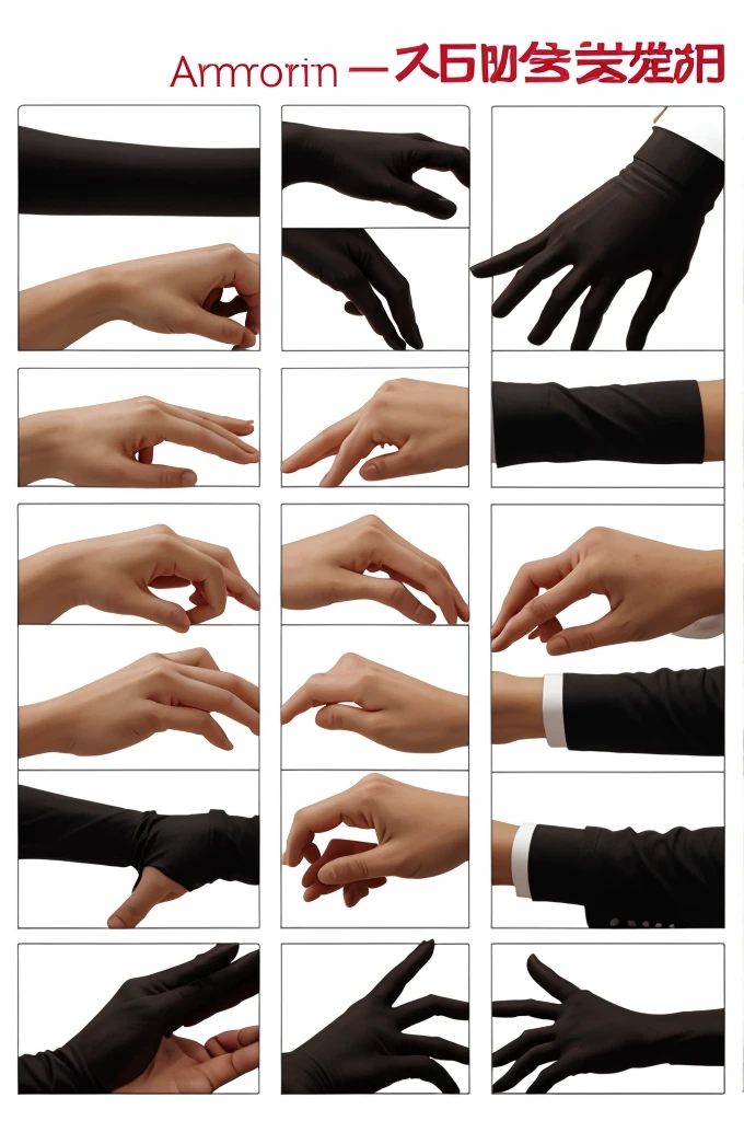 Anime hand in various positions