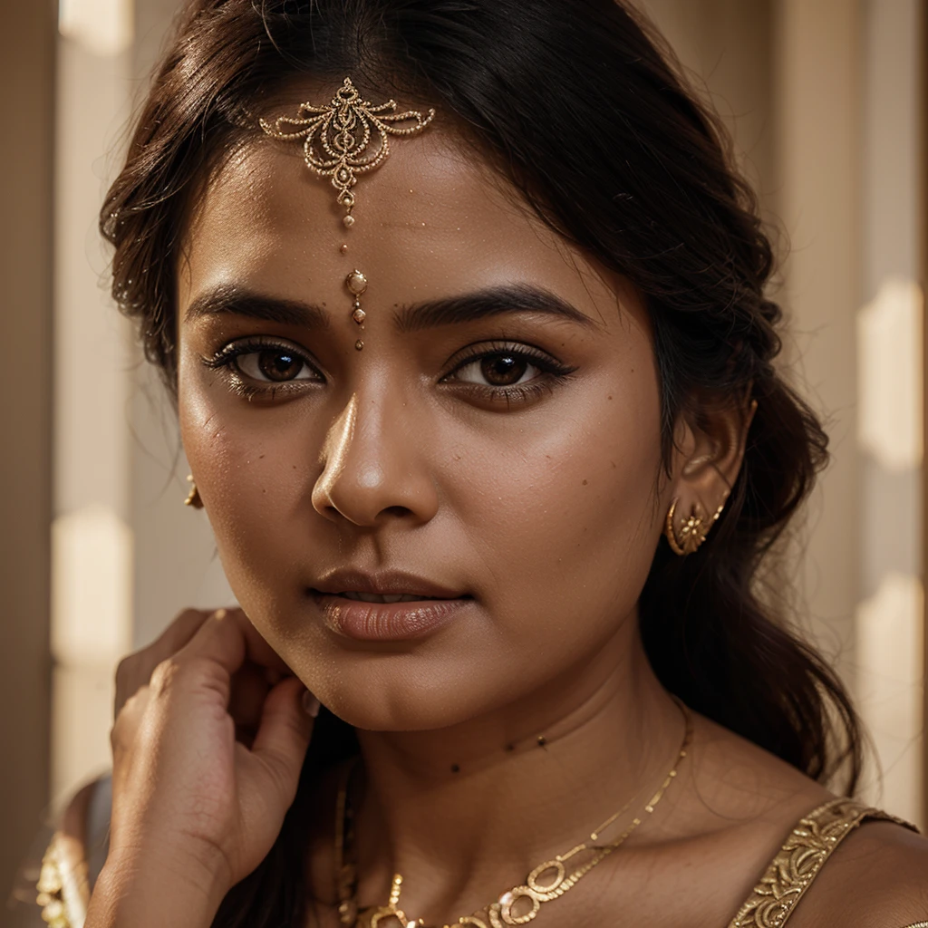 beautiful photorealistic filigree woman from india, princess