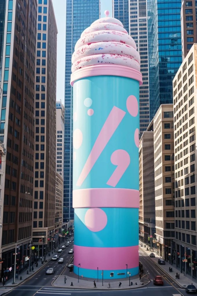 A GIANT 100 METER ICE CREAM LIKE A BUILDING