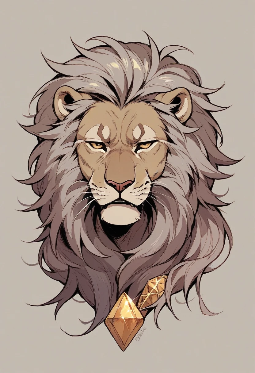 Lion fulled with gold shine like a diamond