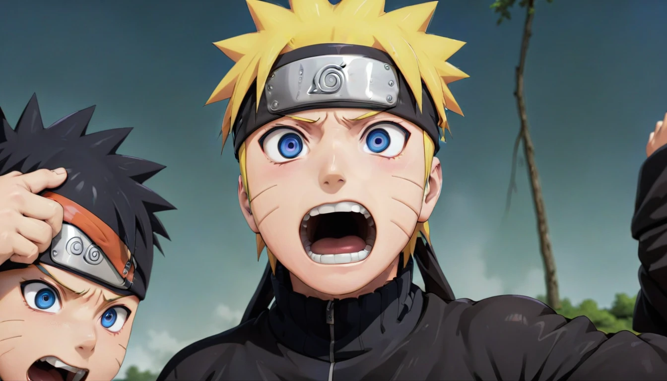 PEOPShockedFace, eyes popping out, shocked face, mouth open,
Naruto,
masterpiece, high resolution, octance 4k, high detail,