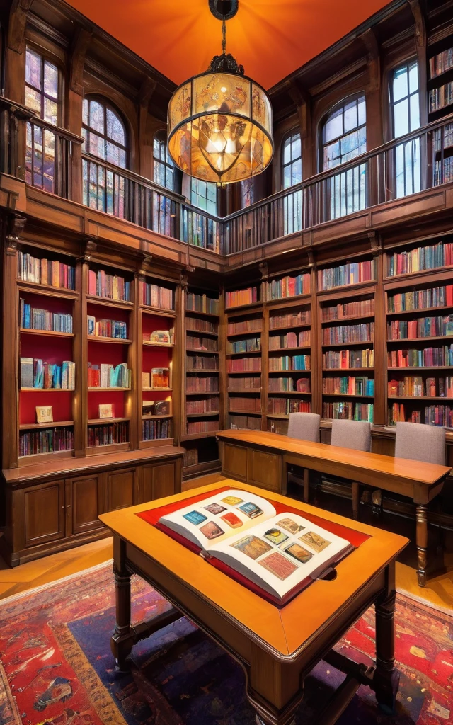 Library of Magic,full of books,Movable bookshelf,Convertible Bookshelf,Interactive Screen,High-tech learning tools,A vibrant and fascinating world of puzzles