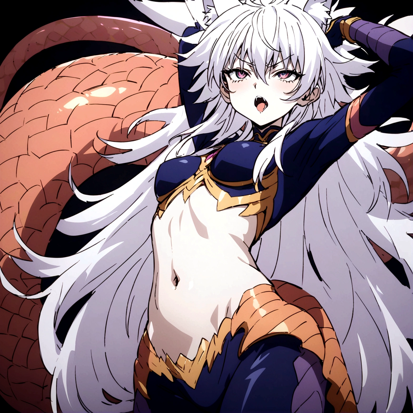 killua ahegao navel kitsune and lamia body 