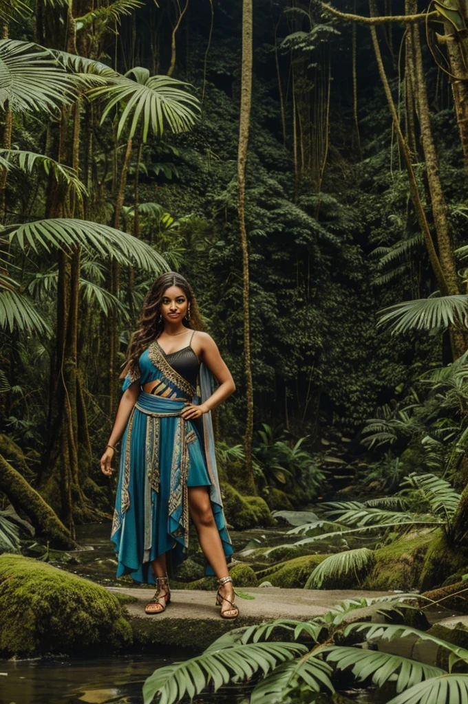 Clothing for a dance of a mix of coastal mountains and jungle 