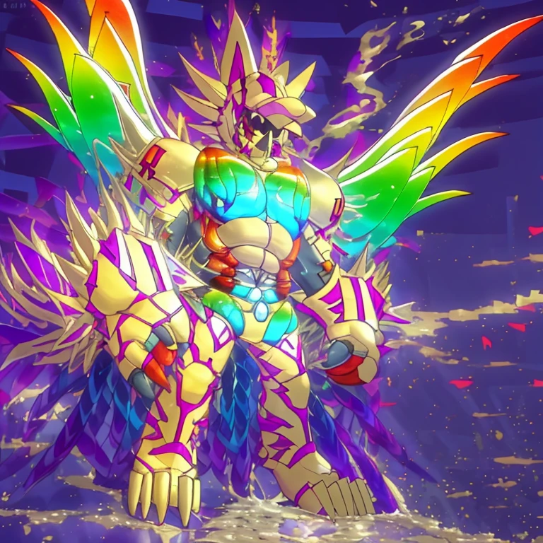 (masterpiece. official art. 8k. best quality. detailed full body. full body.)

(situation 1 : dominating The Phoenix Wolf. The Phoenix Wolf is over 1000 meters long. focus giant mechanical Muscular The Phoenix Wolf is trampling the car. Looking down.)

(situation 2 :smoke and flames rising from the destruction in the city)

(Additional details 1: Wearing golden Armor. Cape. Helmet. real texture material. whole body shines like metal. emphasizes the muscles. suit fully made of metal. Robotic suit. no face.).

(Additional details 1.5: The arms are golden. The lower half of the body is golden. The wolf-shaped helmet has sharp fangs. The whole body is golden. The chest area is also golden. There is a ring above the head.).

(Additional details 2: Detailed head. Detailed Body. Detailed abs. gigantic muscles. HYPER MUSCLES. Gigachad Muscular. big muscle. pecs. triceps. traps. unusually developed muscular body. body full of huge muscles. showing off muscles. pectorales enormes. Exaggeratedly huge muscles. huge muscles. long legs.).

(Additional details 3: Spread wings. It has wings. The claws are sharp. Sharp teeth.). He is laughing defiantly. The claws are sharp. Sharp teeth.). 

(Additional details 3.5 : nj5furry,  He is laughing defiantly. medieval armor.). 

(Additional details 4: golden dick, golden cock, golden hyper penis. hyper golden penis. big penis)

(Additional details 6 : Spraying hyper cum up everywhere into the sky from his erect penis. wide spray of cum, covered in cum, cum splashing in front of camera, crowd of naked muscular male spectators, bukkake, City is under a thick later of cum.)