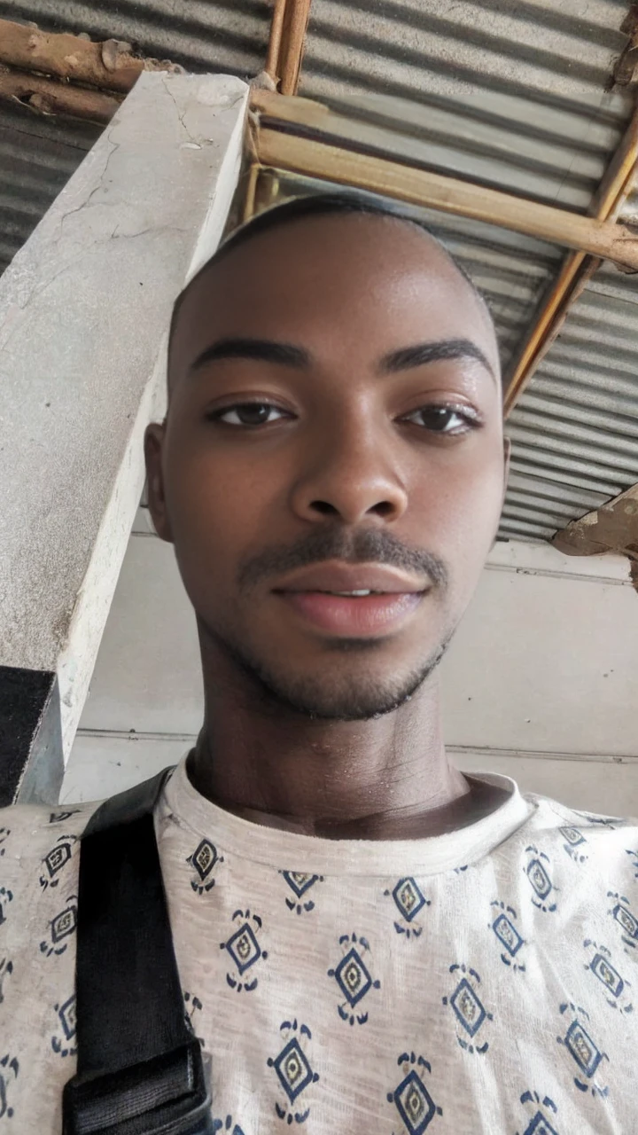 (best quality:1.1),original, 1man, A handsome man with dark skin, African American man with natural hair, short hair, buzzcut, ebony nose, broad shoulders, tall, masculine, dressed in blue urban clothes and demin jeans, cartoon,anime illustrations, style is abstract beauty, Sundaratang, charming character illustrations, folklore --ar 2:3 --v 6.0