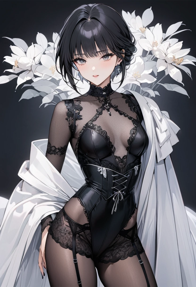 absurdres, RAW photo, extremely delicate and beautiful, masterpiece, Best Quality, ultra high resolution, 32k, hyperrealistic, ultra-detailed, delicate facial features, beautiful detailed woman, tearful mole, earring, medium breasts, full body shot, medium hair, black hair, solo, alone, (Tribe poncho),