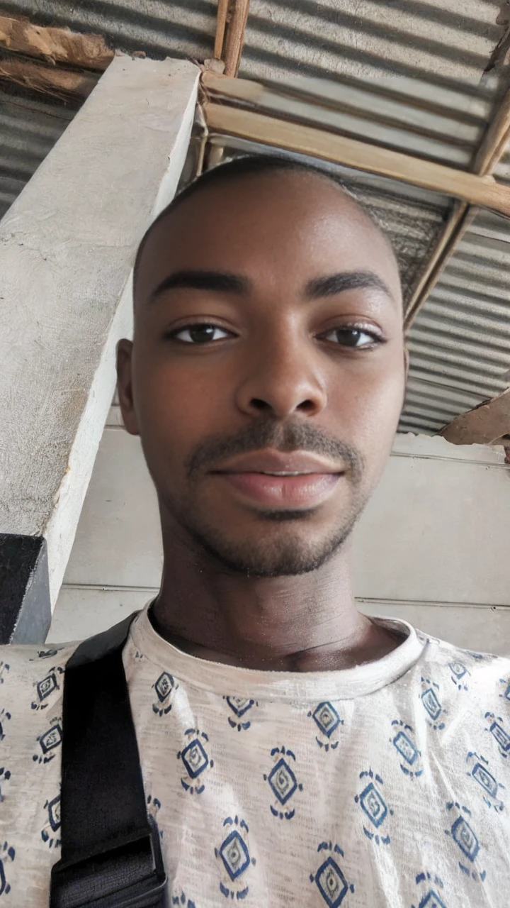 (best quality:1.1),original, 1man, A handsome man with dark skin, African American man with natural hair, short hair, buzzcut, ebony nose, broad shoulders, tall, masculine, dressed in blue urban clothes and demin jeans, cartoon,anime illustrations, style is abstract beauty, Sundaratang, charming character illustrations, folklore --ar 2:3 --v 6.0