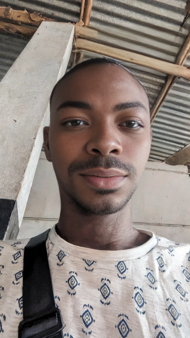 (best quality:1.1),original, 1man,  A handsome man with dark skin, African American man with natural hair, short hair, buzzcut, ebony nose, broad shoulders, tall, masculine, dressed in blue urban clothes and demin jeans, cartoon，anime illustrations, style is abstract beauty, Sundaratang, charming character illustrations, folklore  --ar 2:3 --v 6.0 