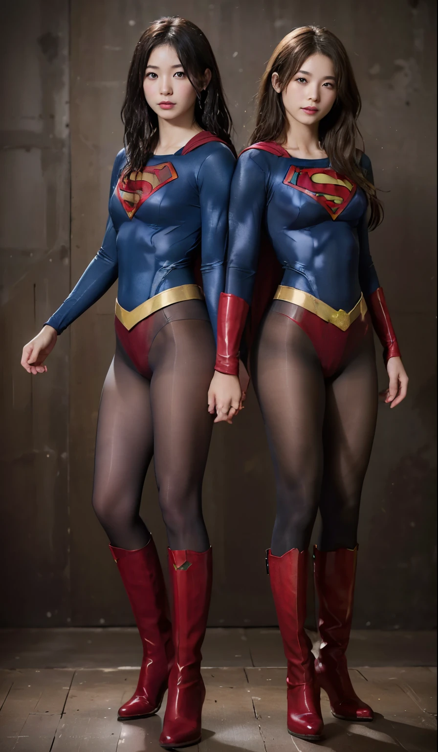 No background、(((Beautiful legs in black tights.)))、(((Legally express the beauty of your smile)))、((((Make the most of your original images)))、(((Body-hugging Supergirl costume)))、(((Supergirl Costume)))、(((short and beautiful hair)))、(((suffering)))、(((Please wear black tights....、Wear red boots)))、((Best image quality、8K))、((Highest quality、8K、masterpiece:1.3))、(((Preserve background )))、Sharp focus:1.2、Beautiful woman with perfect figure:1.4、Slim Abs:1.2、Wet body:1.5、Highly detailed face and skin texture、8K