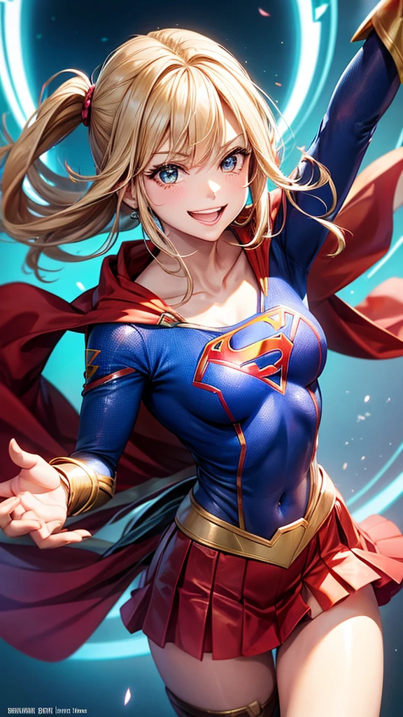 Supergirl, Grinning.