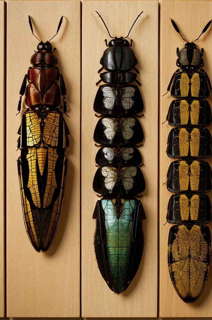 Triptych of insects 